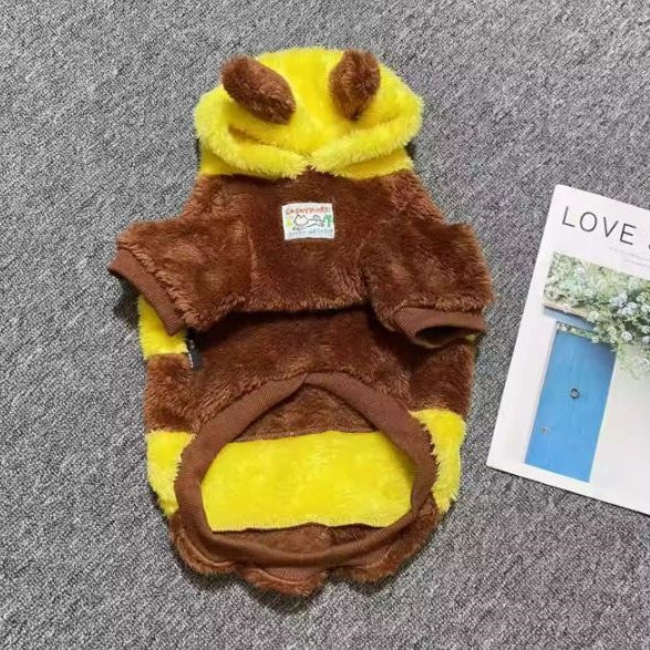 BulmBle Frenchie Bee Hoodie Costume – Soft Plush Fleece Dog Hoodie