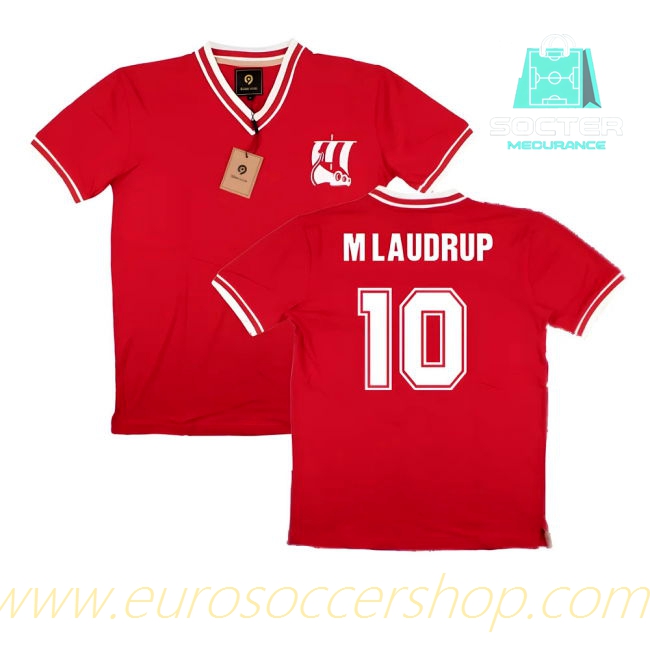 Denmark Home Football Shirt (M LAUDRUP 10)