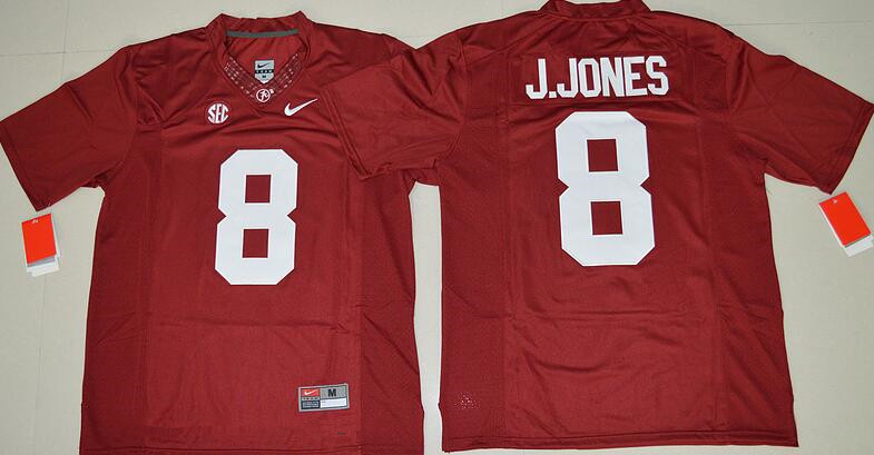 Men's ALA Tide Julio Jones #8 premium Red 2024 stitched Jersey