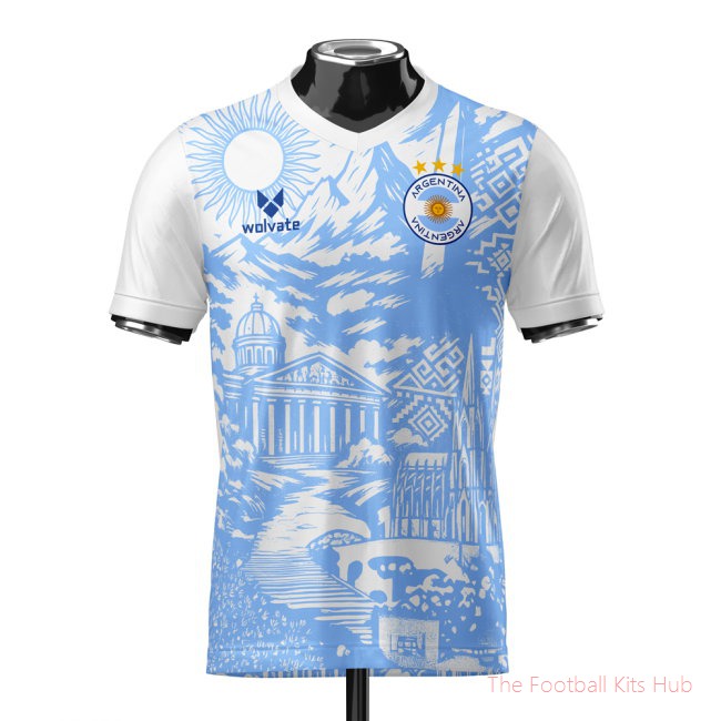 Argentina Heritage Football Jersey (Wolvate) Adult Short Sleeve