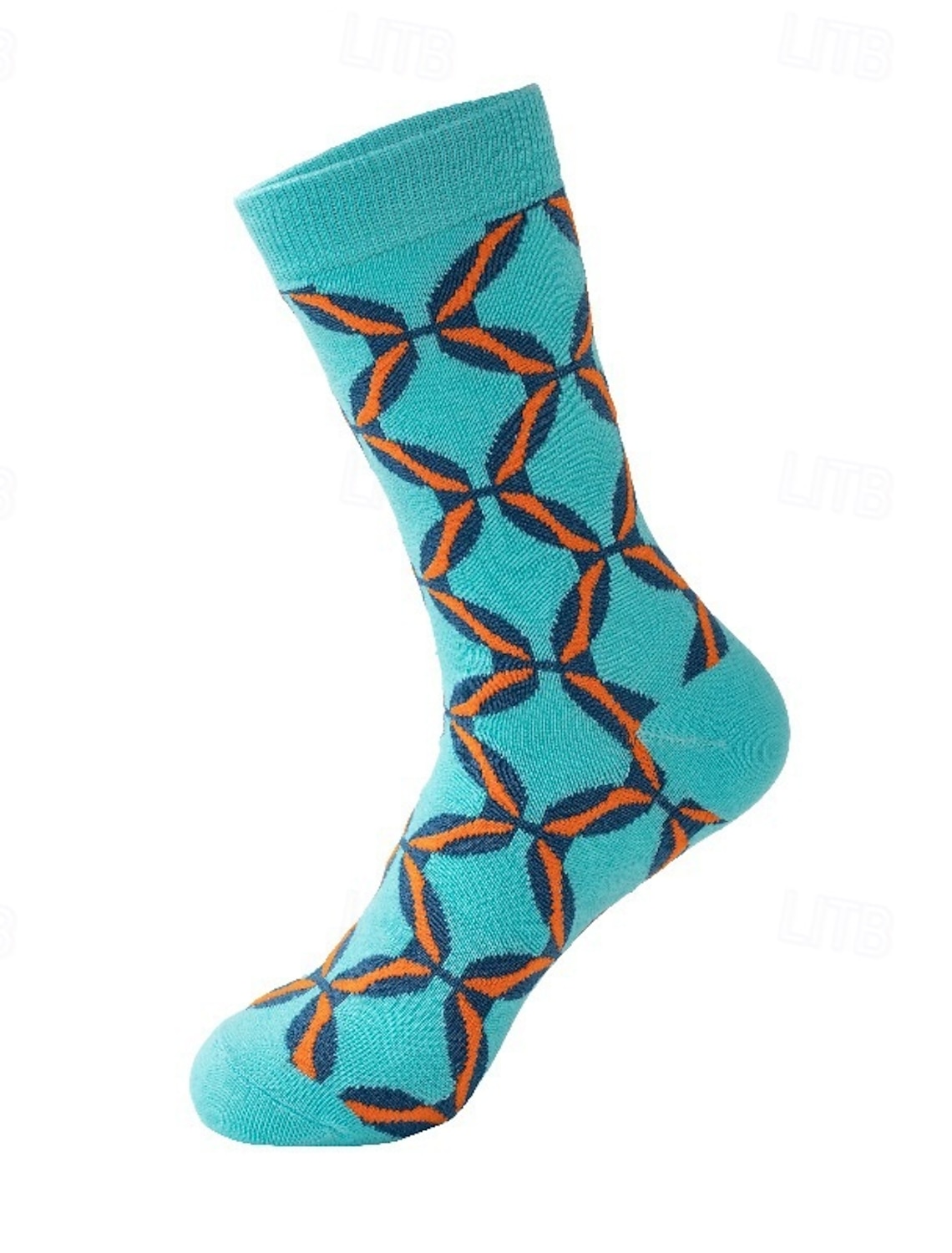 Men's 5 Pairs Socks Running Socks Casual Socks Blue Red Color Geometric Outdoor Streetwear Vacation Medium All Seasons Fashion Streetwear