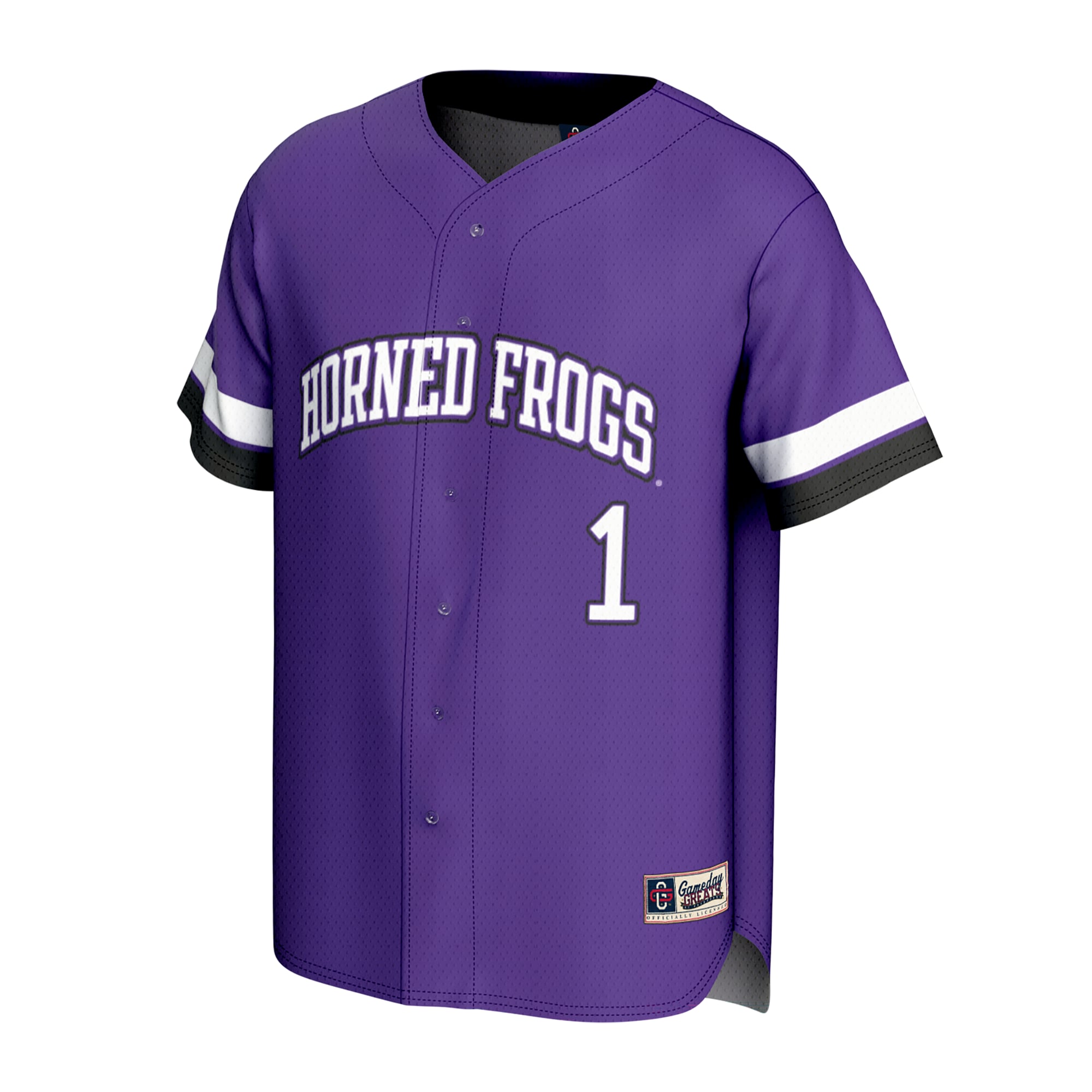 TCU Horned Frogs GameDay Greats Unisex Lightweight Collegiate Baseball Fashion Jersey - Purple
