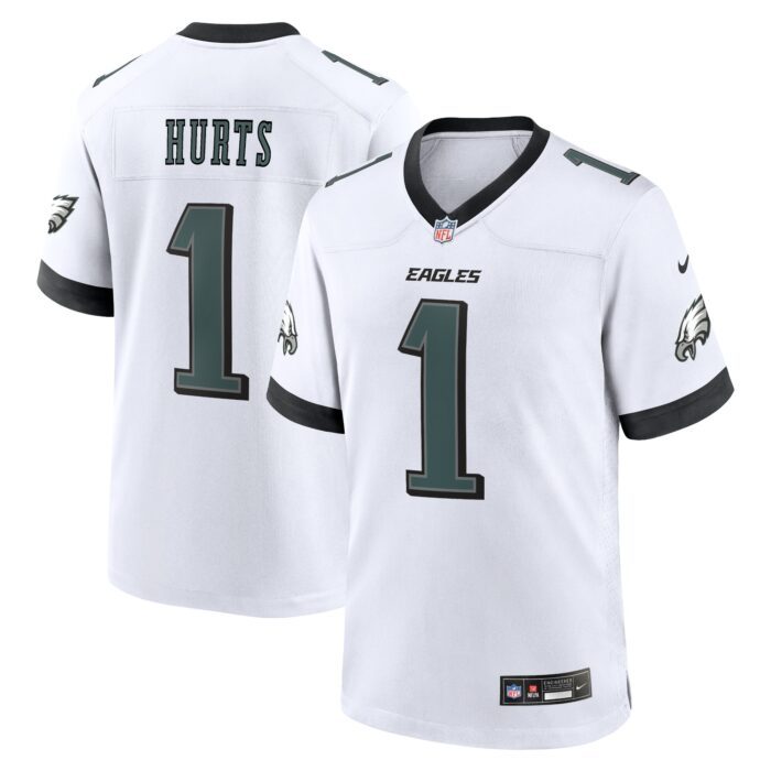 Men's Philadelphia Eagles Jalen Hurts Nike White White Gam...