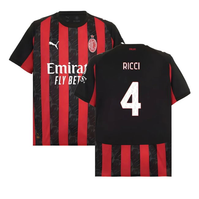 2025-2026 AC Milan Home Modern Shirt (Ricci 4) Lightweight
