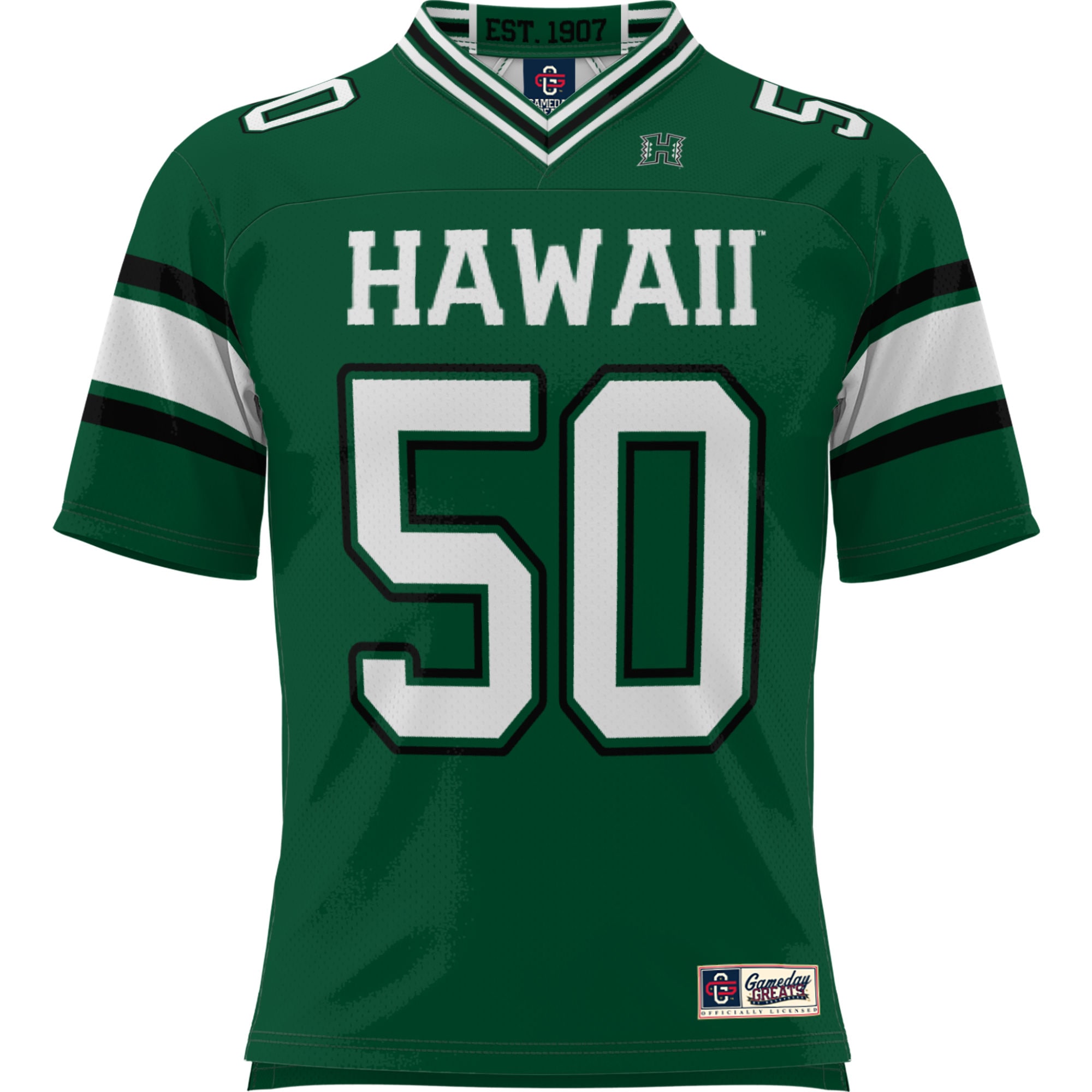 #50 Hawaii Rainbow Warriors GameDay Greats Youth Football Jersey - Green