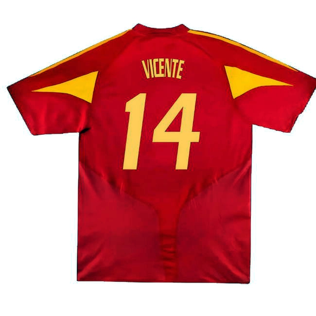 Spain 2004-06 Home Shirt ((Very Good) XL) (Vicente 14)