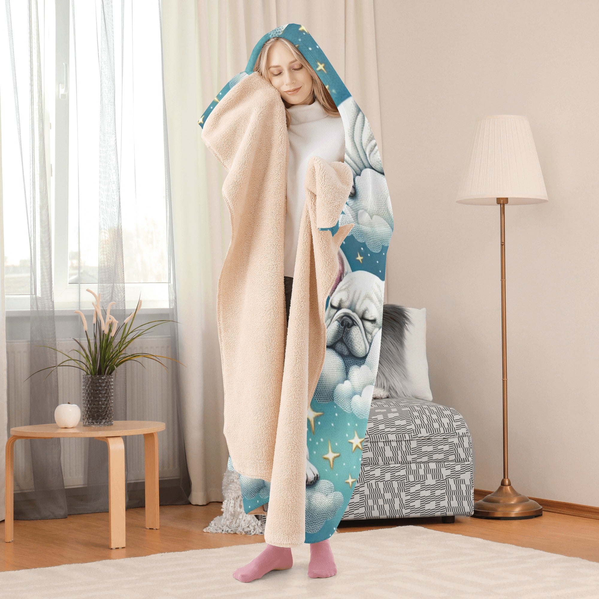 Bruno - Premium Hooded Blanket Frenchie Themed Wear | Trendy Style