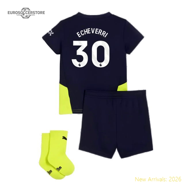 Official 2024-2025 Man City Away Baby Kit (echeverri 30) - Premium