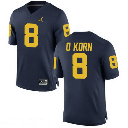Men's U-M Wolverines Blue 2024 alternate jersey None #8 performance