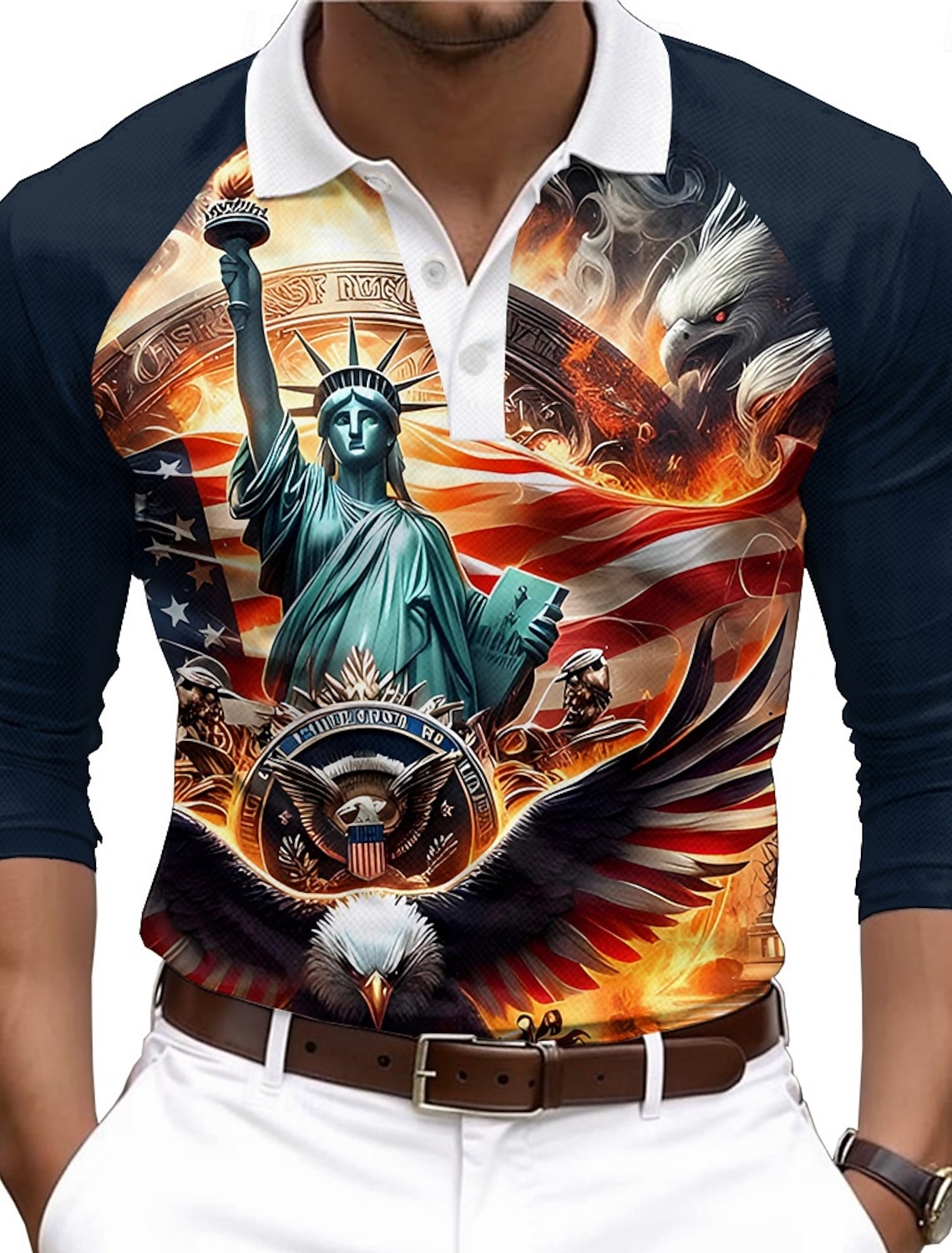 Independence Day Men's American US Flag Patriotic Fourth of July Shirt Summer Shirt Button Up Shirt Short Sleeve Fashion Casual Holiday Summer Spring Turndown 3D Print