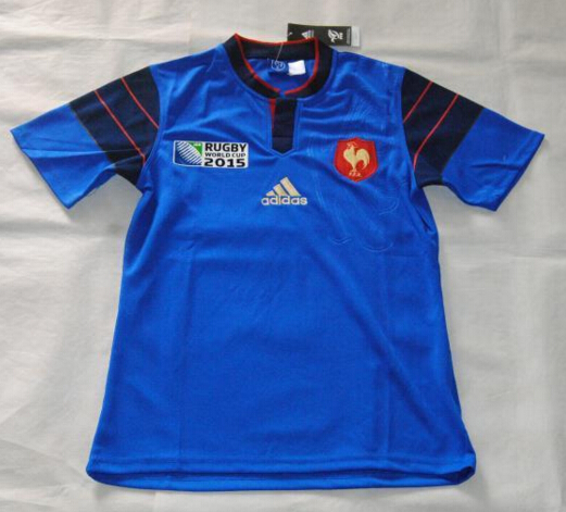 Licensed Premium Quality Rugby World Cup 2015 France Blue Shirt