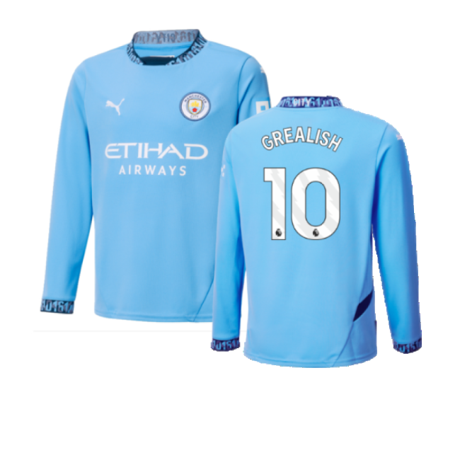 2024-20 Man City Home Football Kit Grealish #10 L M S Kids