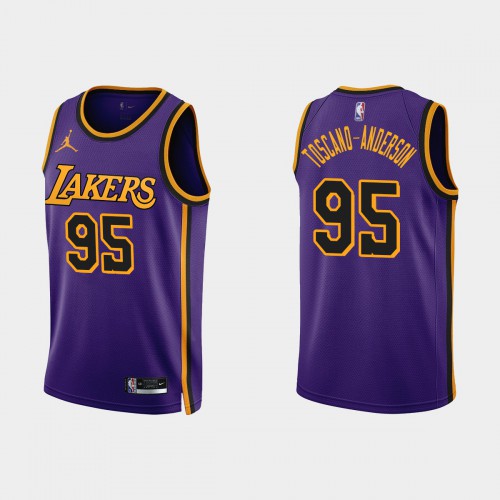 Purple Nike Angeles Lakers #95 Lakers Jersey - Polyester NBA Fan Apparel