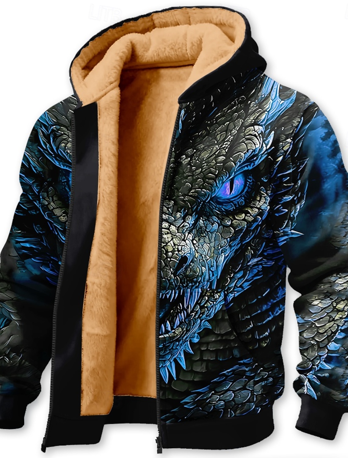 Men's Dragon 3D Print Fleece Hoodie Sweatshirt Fashion Casual Fantasy