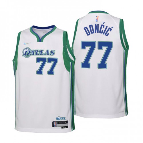 Dallas Dallas Maverickss #77 Luka Doncic Youth Nike White 2021/22 Swingman Jersey ¨C City Edition Youth