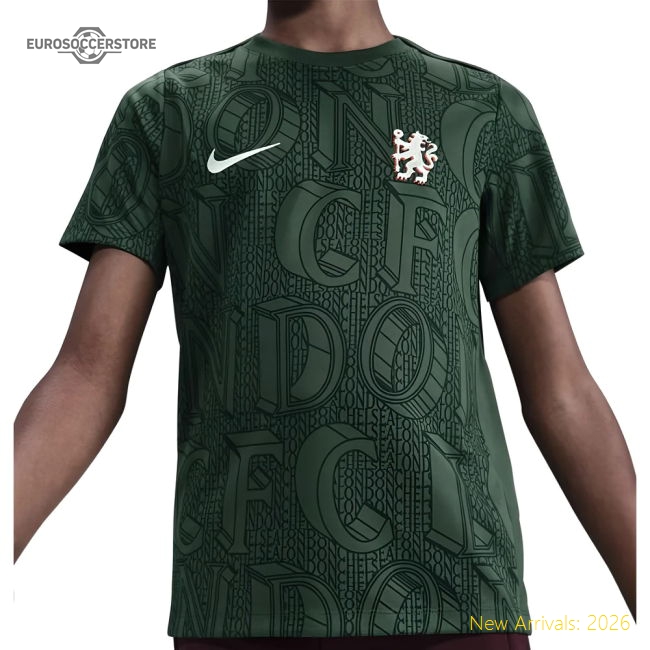 Premium 2025-2026 Chelsea Pre Match Shirt (green) - Kids - Premium