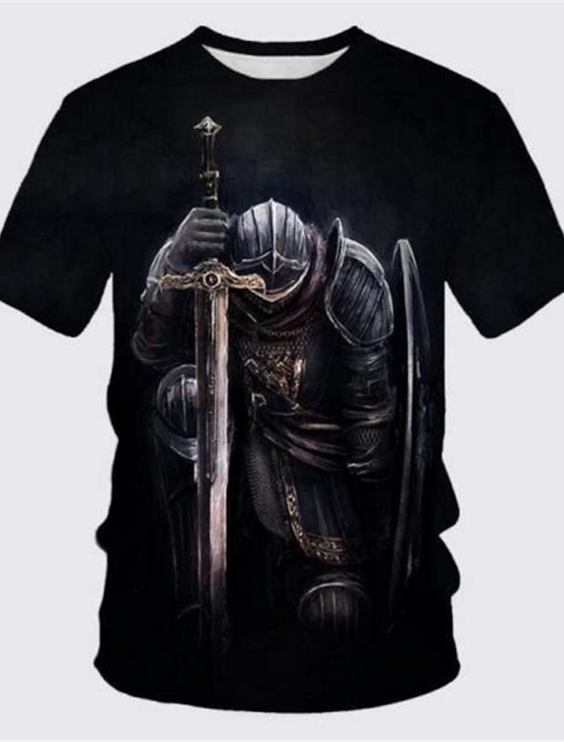 Men's Templar Cross Graphic Prints Soldier T Shirt Christian Shirts