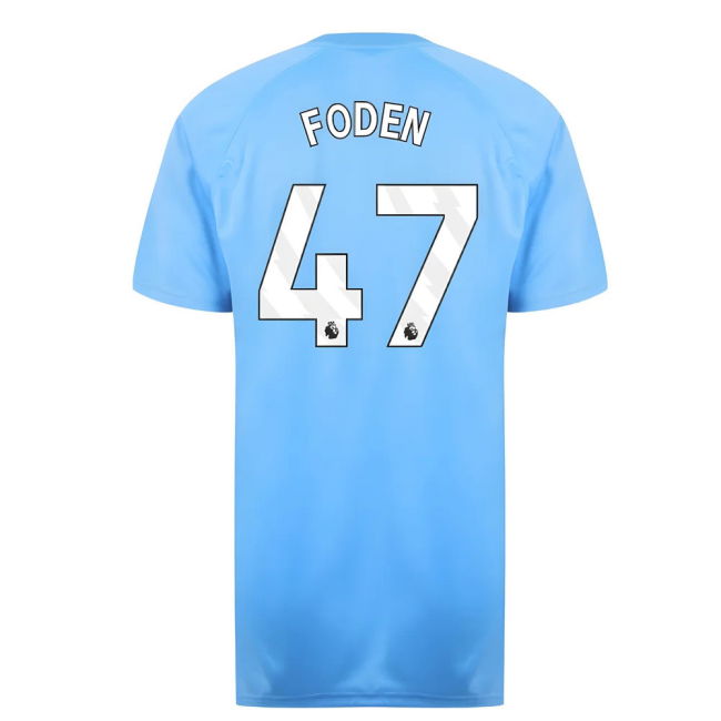 Man City Official Home Football Shirt 2022-21 Season Foden 47 L M S