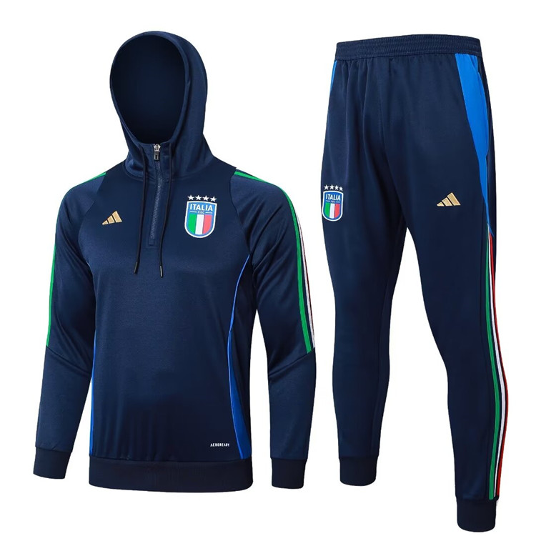 Licensed Advanced Fabric 2024 Italy Hoodie Suit - Navy Blue