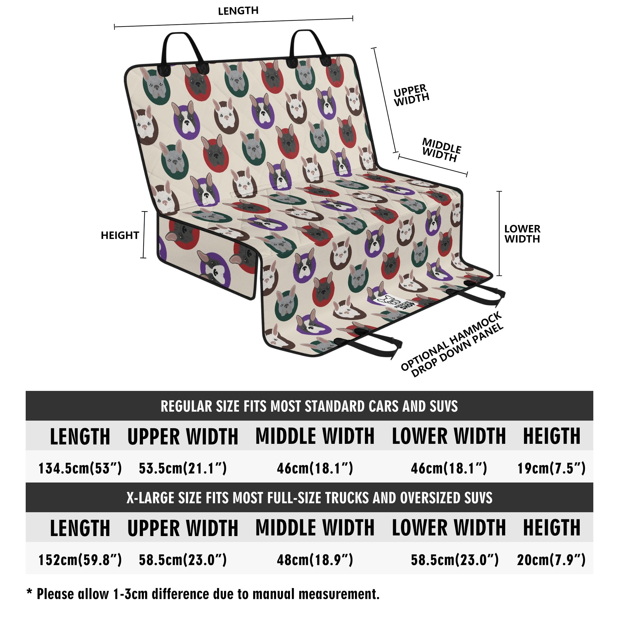 Spud - Breed-specific Car Pet Seat Covers For French Bulldog Indoor Use