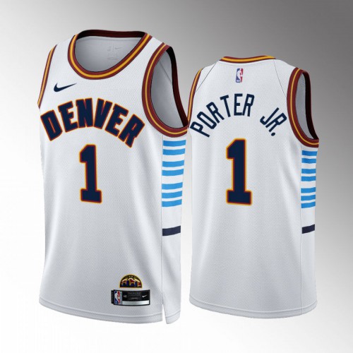 Trail Blazers White Denver Nuggets #1 Jersey - NBA Fan Apparel