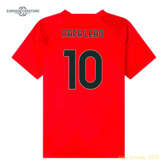 2023-2024 AC Milan Training Jersey (Red) - Kids (Rafa Leao 10)