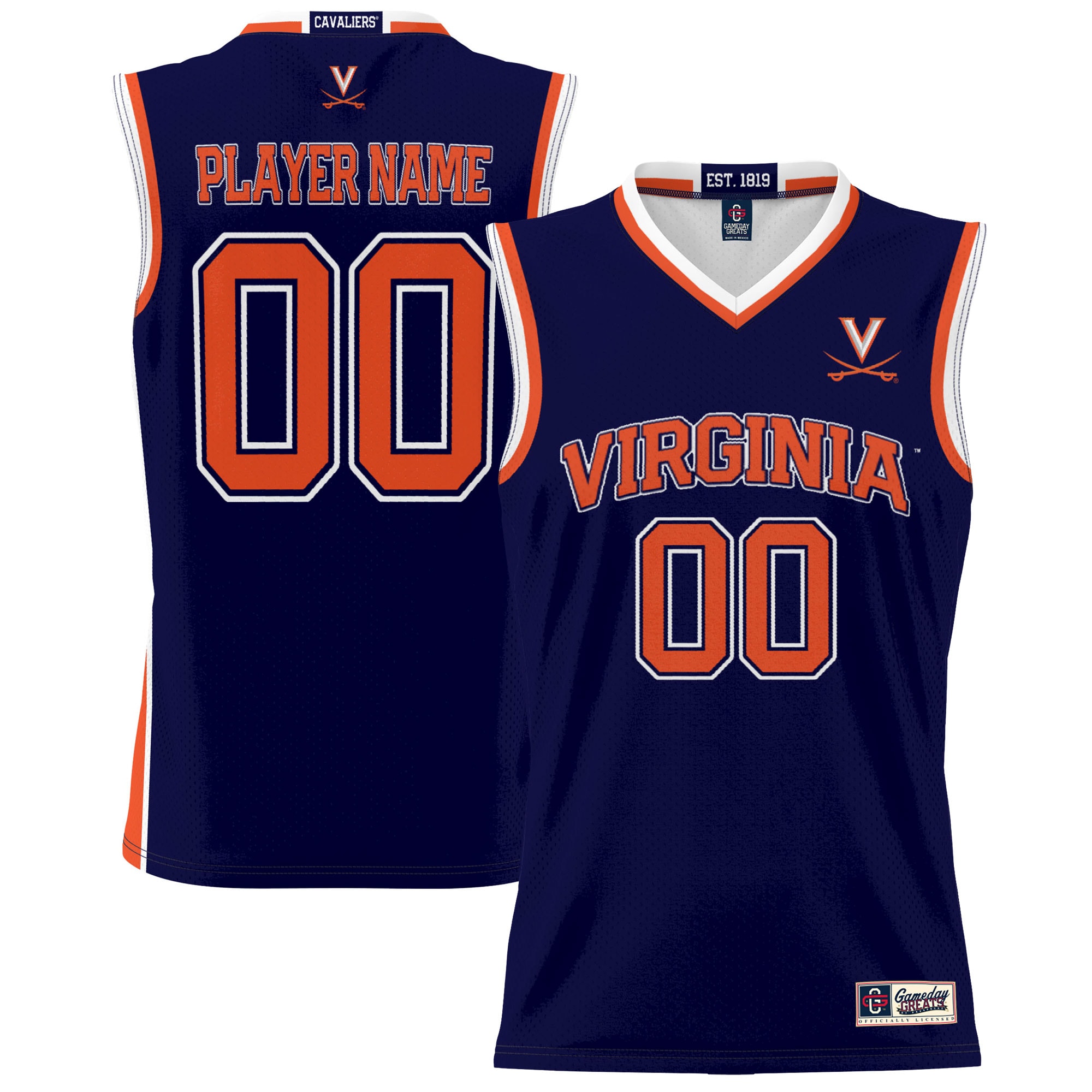 [NJP] Virginia Cavaliers GameDay Greats Youth NIL Pick-A-Player Lightweight Men's Basketball Jersey - Navy