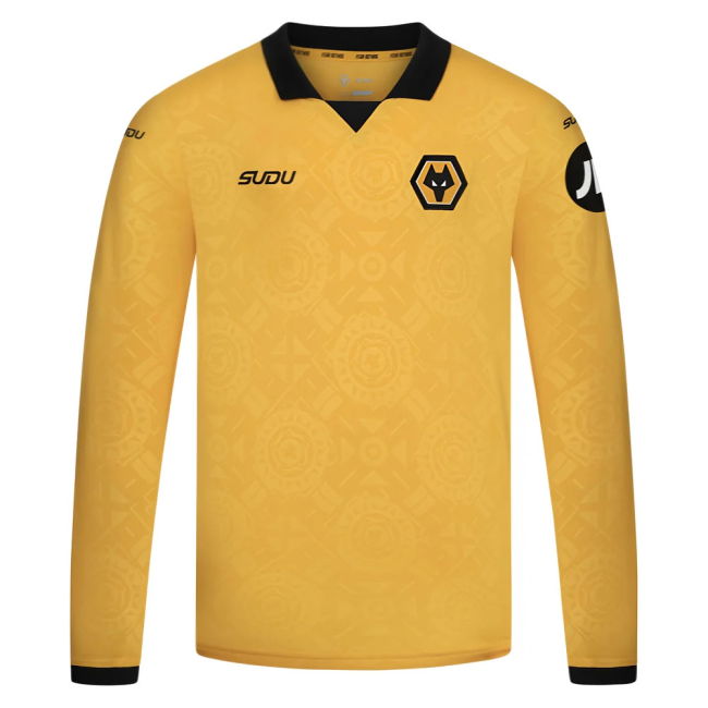 Wolves Wolves Long Sleeve Home Shirt Kids Pedro Lima #37 High Perf...