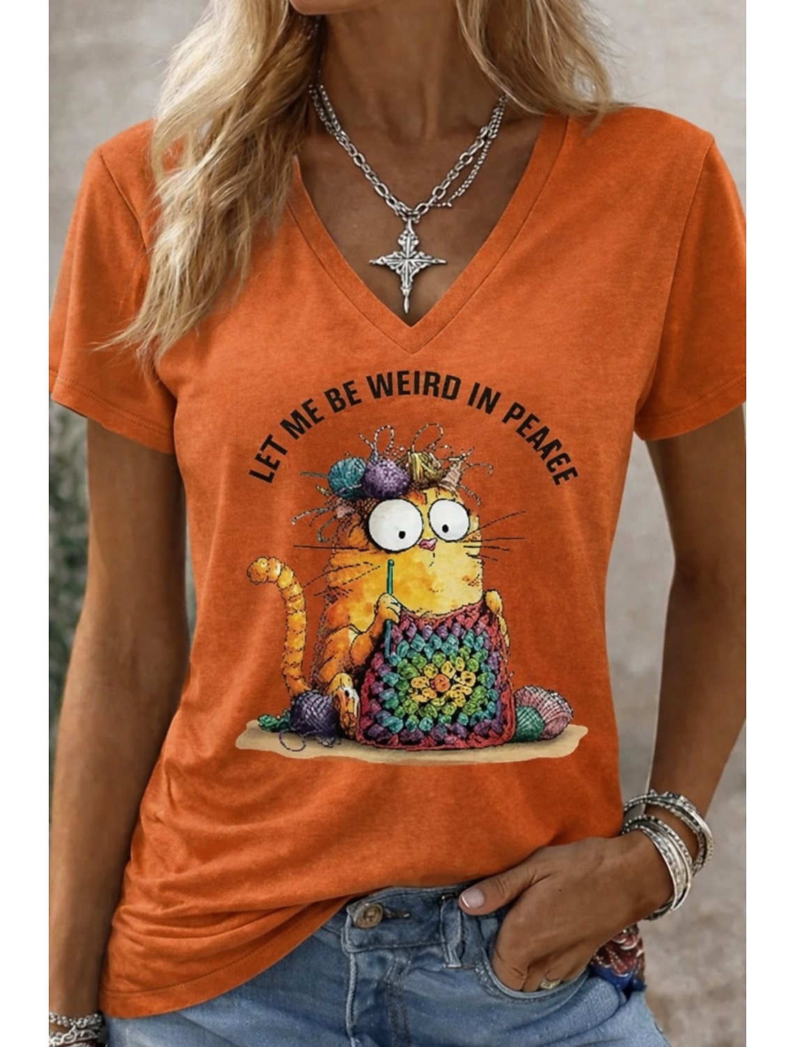 Women's T Shirt Funny Humor Quotes 3D Print Graphic Animal Letter Casual Short Sleeve V Neck Regular Tops Daily Going out Weekend White Gray White 2 Summer Spring Fall Winter