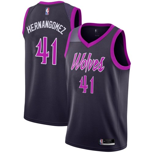 Nike Minnesota Timberwolves #41 Juan Hernangomez Purple NBA Swingman City Edition 2018/19 Jersey Mens
