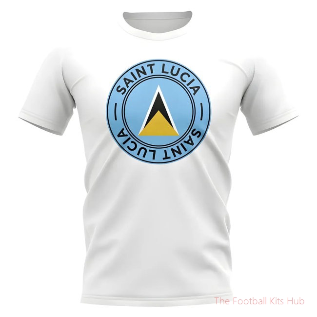 Saint Lucia Football Badge T-Shirt (White)