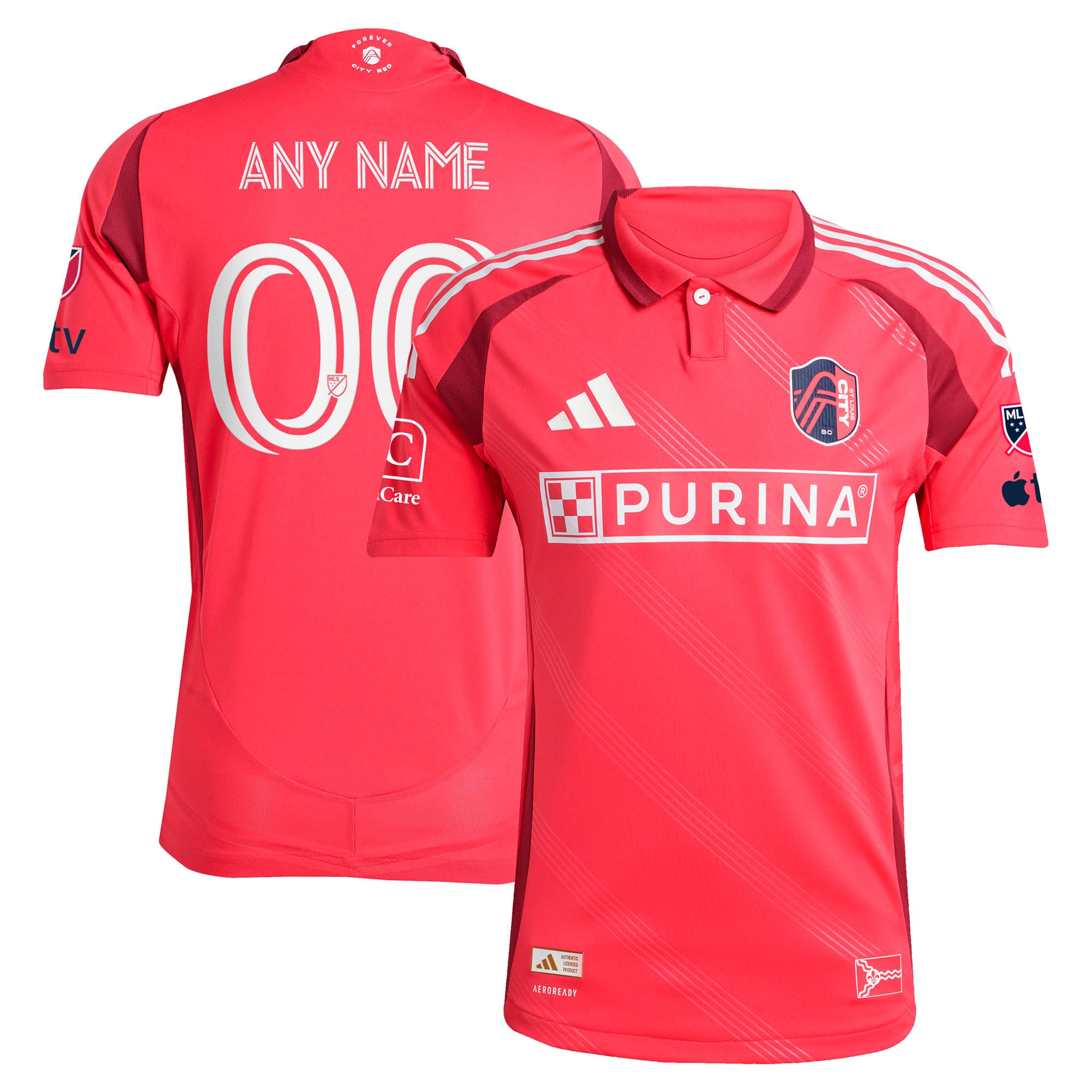 [ESK] St. Louis CITY SC 2025 Forever CITY Red On-Field Authentic Custom Jersey - Red