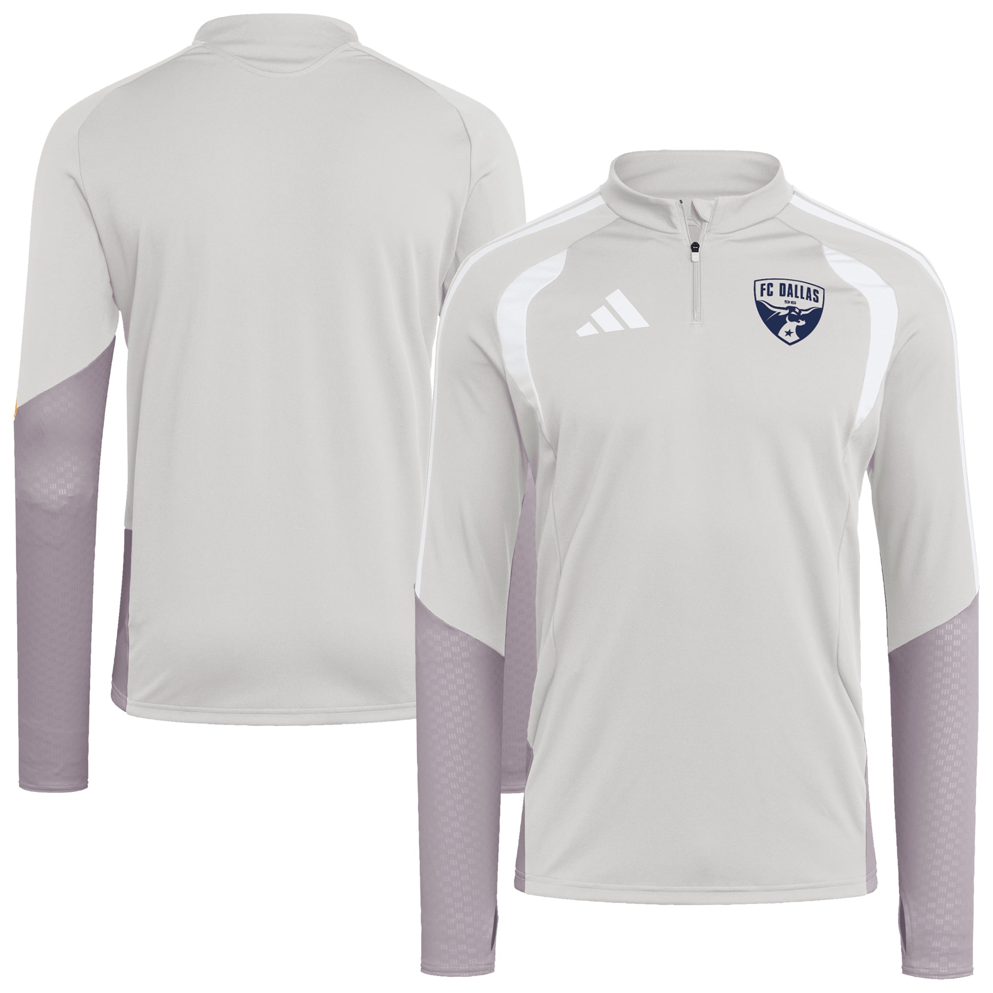 [SJH] FC Dallas 2026 Tiro Competition Quarter-Zip Training Jersey Top - Silver