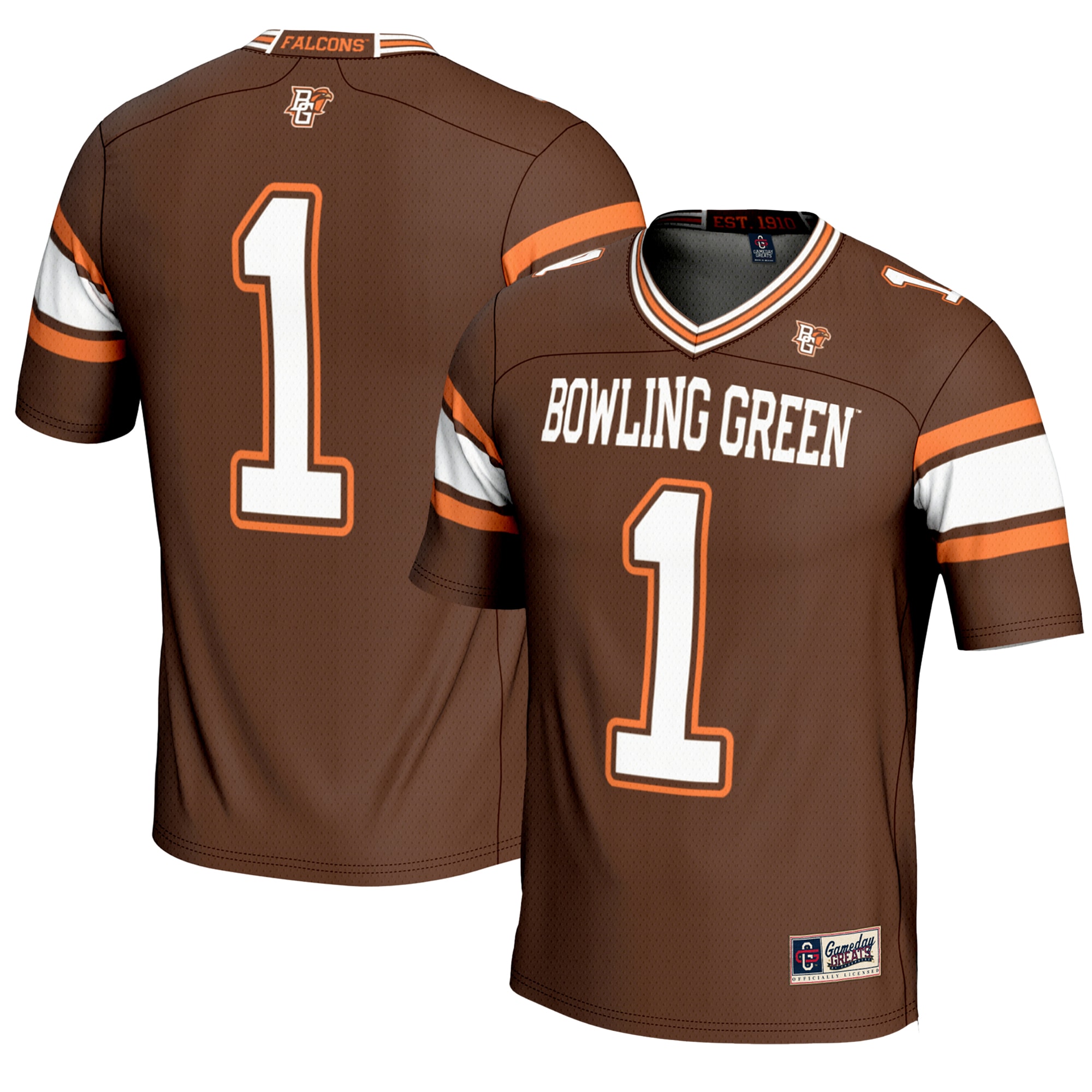 #1 Bowling Green St. Falcons GameDay Greats Youth Endzone 2026/2027 Football Jersey - Brown