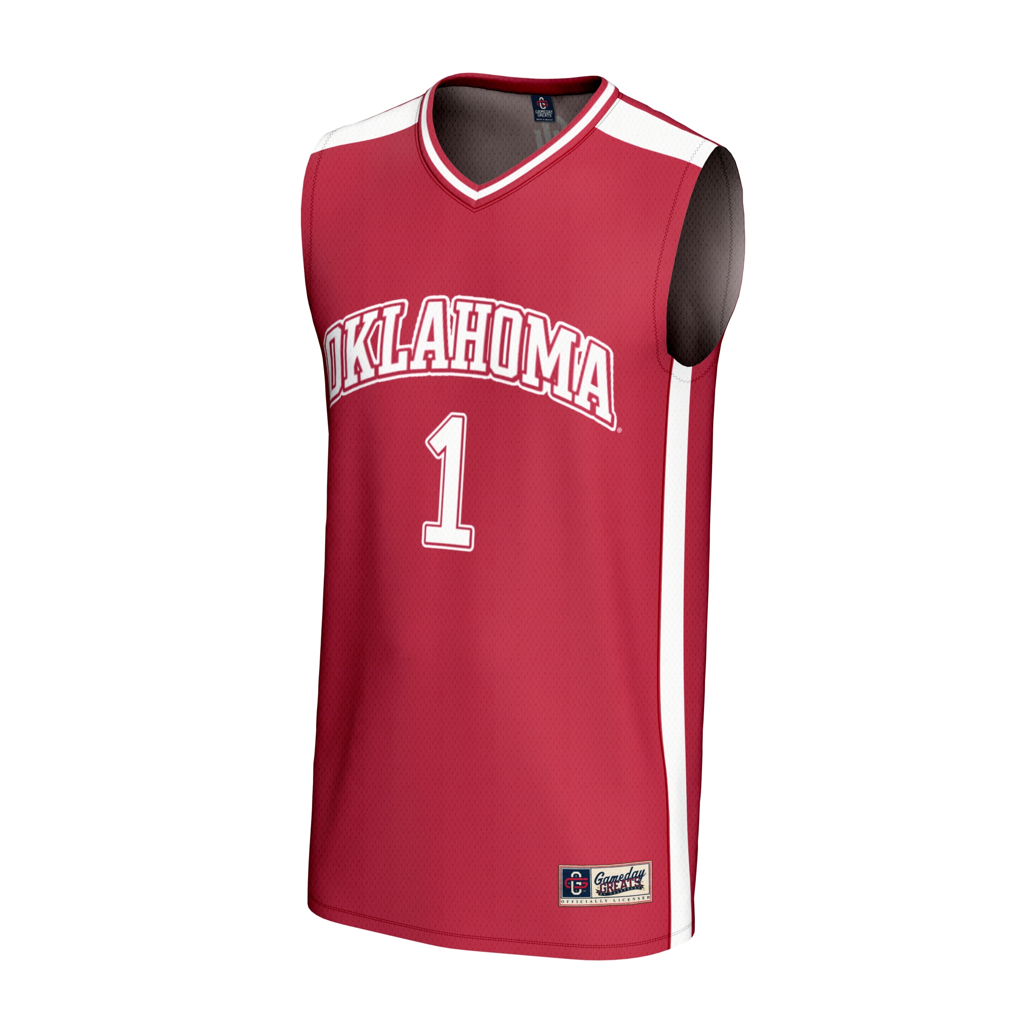 [DDG] Oklahoma Sooners GameDay Greats Youth Lightweight Collegiate Basketball Fashion Jersey - Crimson