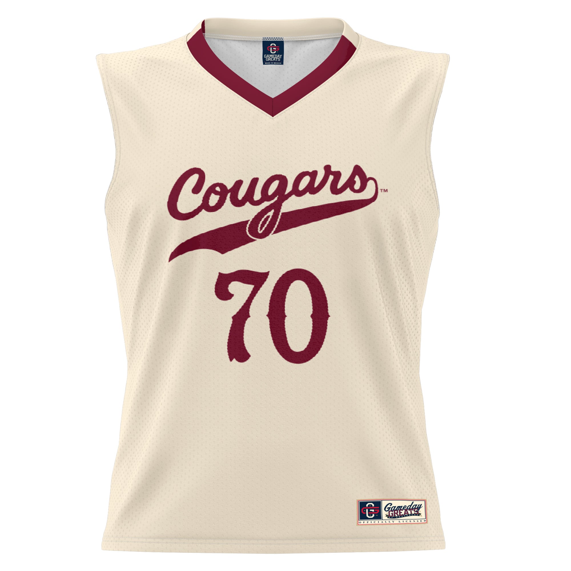 [DDG] Charleston Cougars GameDay Greats Unisex Lightweight Basketball Jersey - Cream