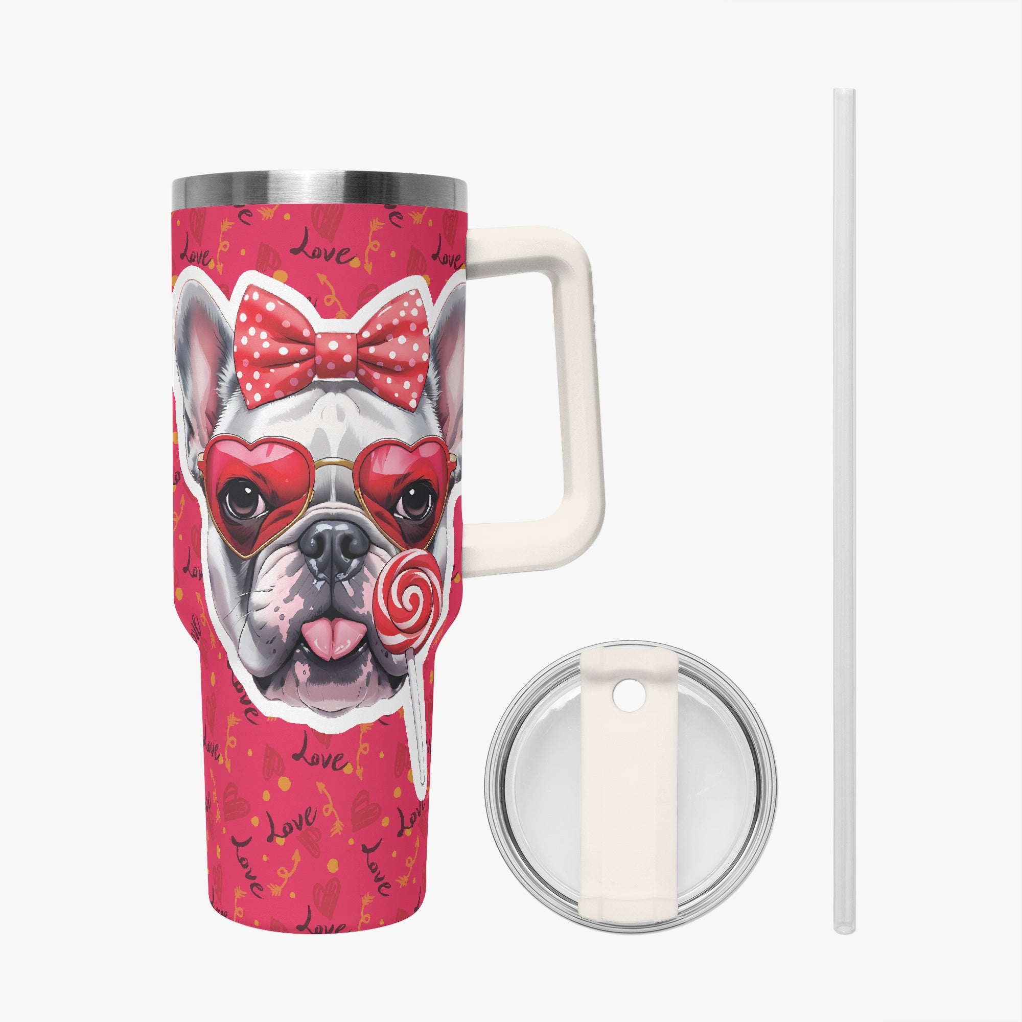 French Bulldog Claud Car Tumbler Cup Essential Dog Supply