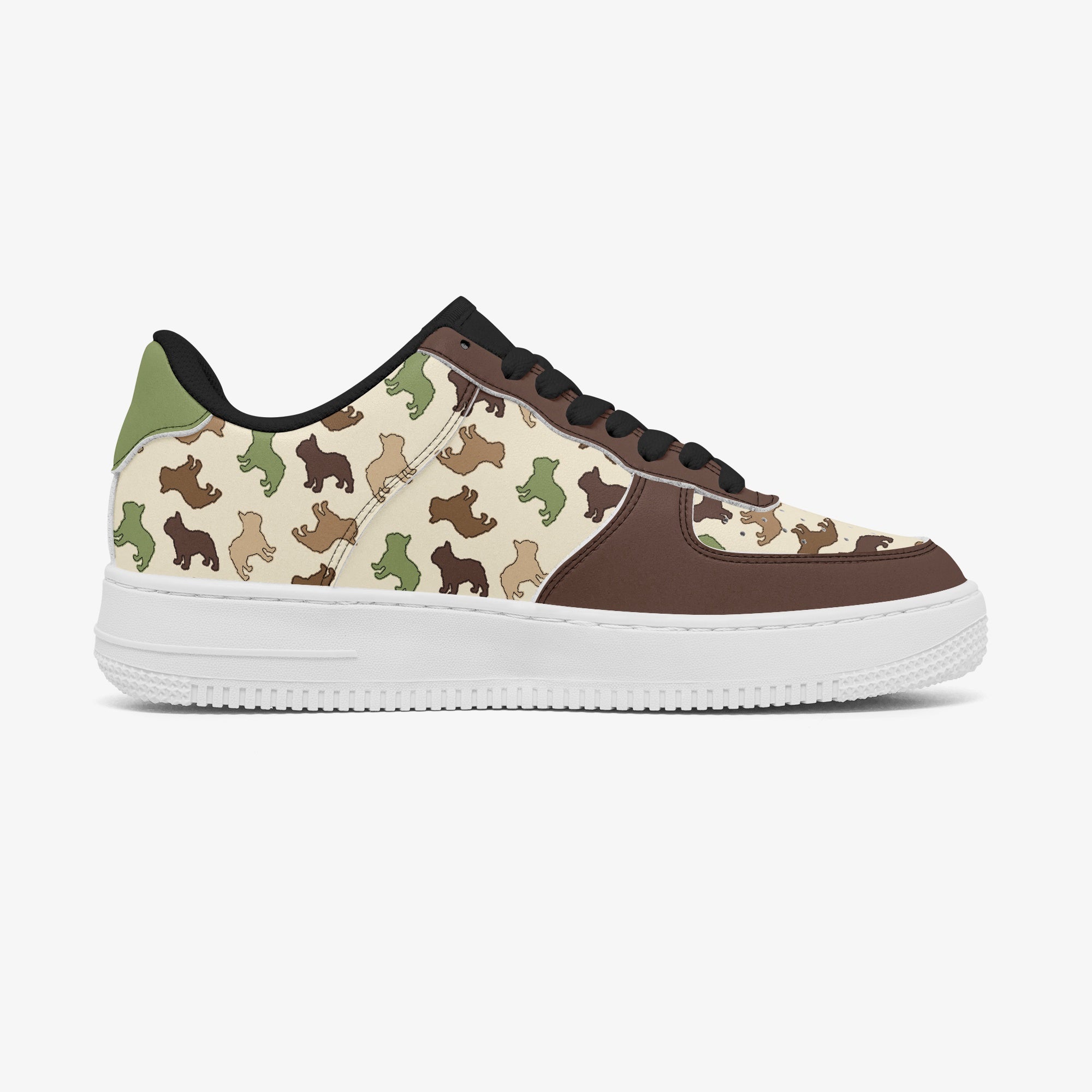 Periwinkle - Casual Low-top Leather Sneakers Frenchie Themed Wear