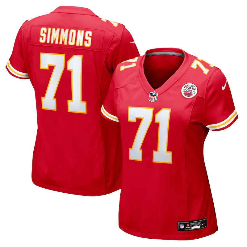 None Josh Simmons Kansas City Chiefs Football Franchise Authentic J...