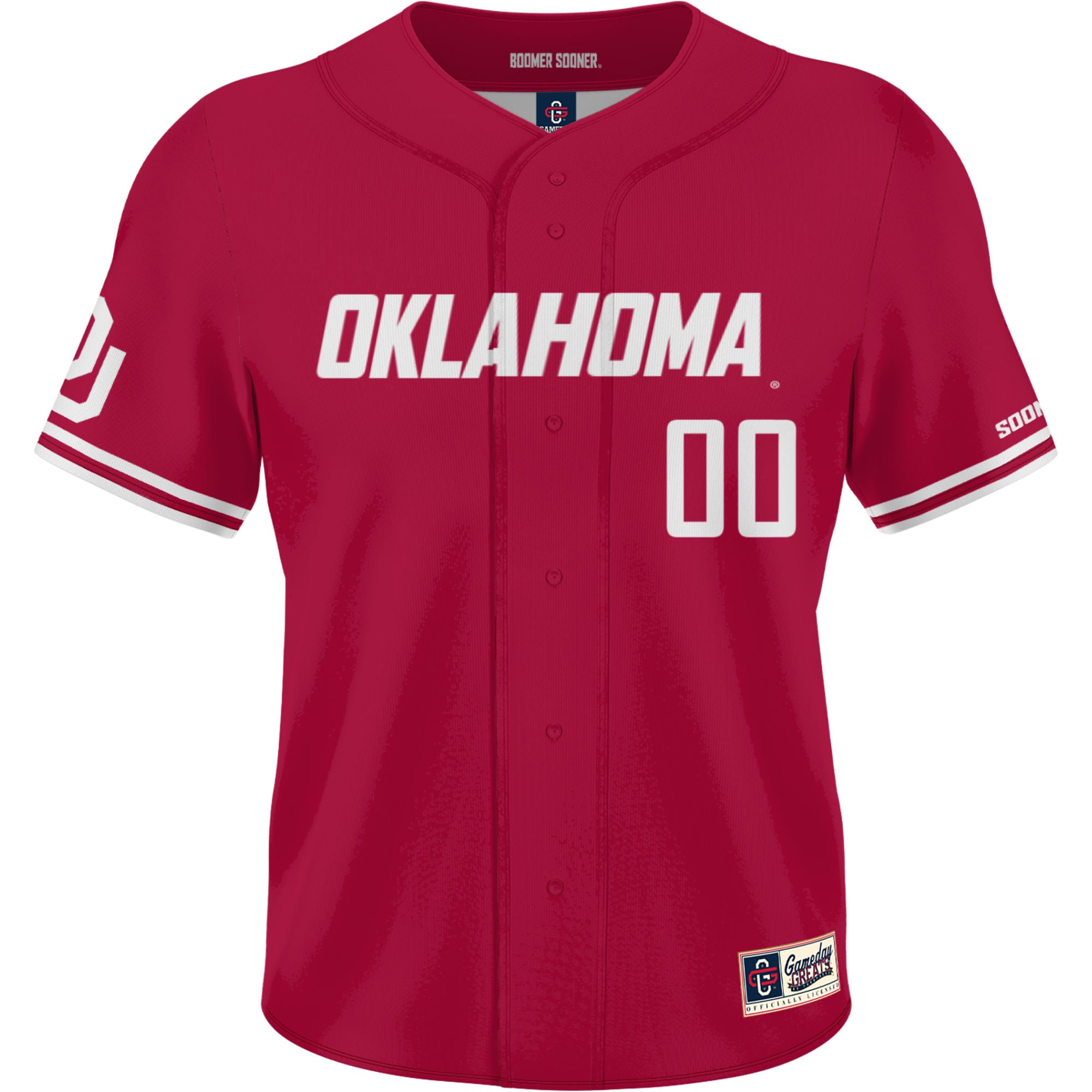 [DDG] Oklahoma Sooners GameDay Greats NIL Pick-A-Player Lightweight Baseball Jersey - Crimson