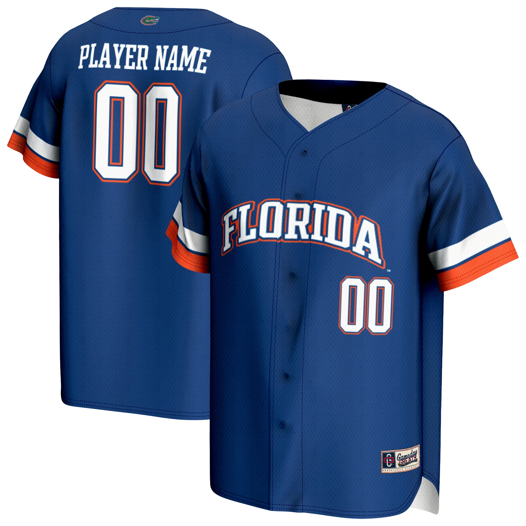 [NJP] Florida Gators GameDay Greats Youth NIL Pick-A-Player Lightweight Baseball Jersey - Royal