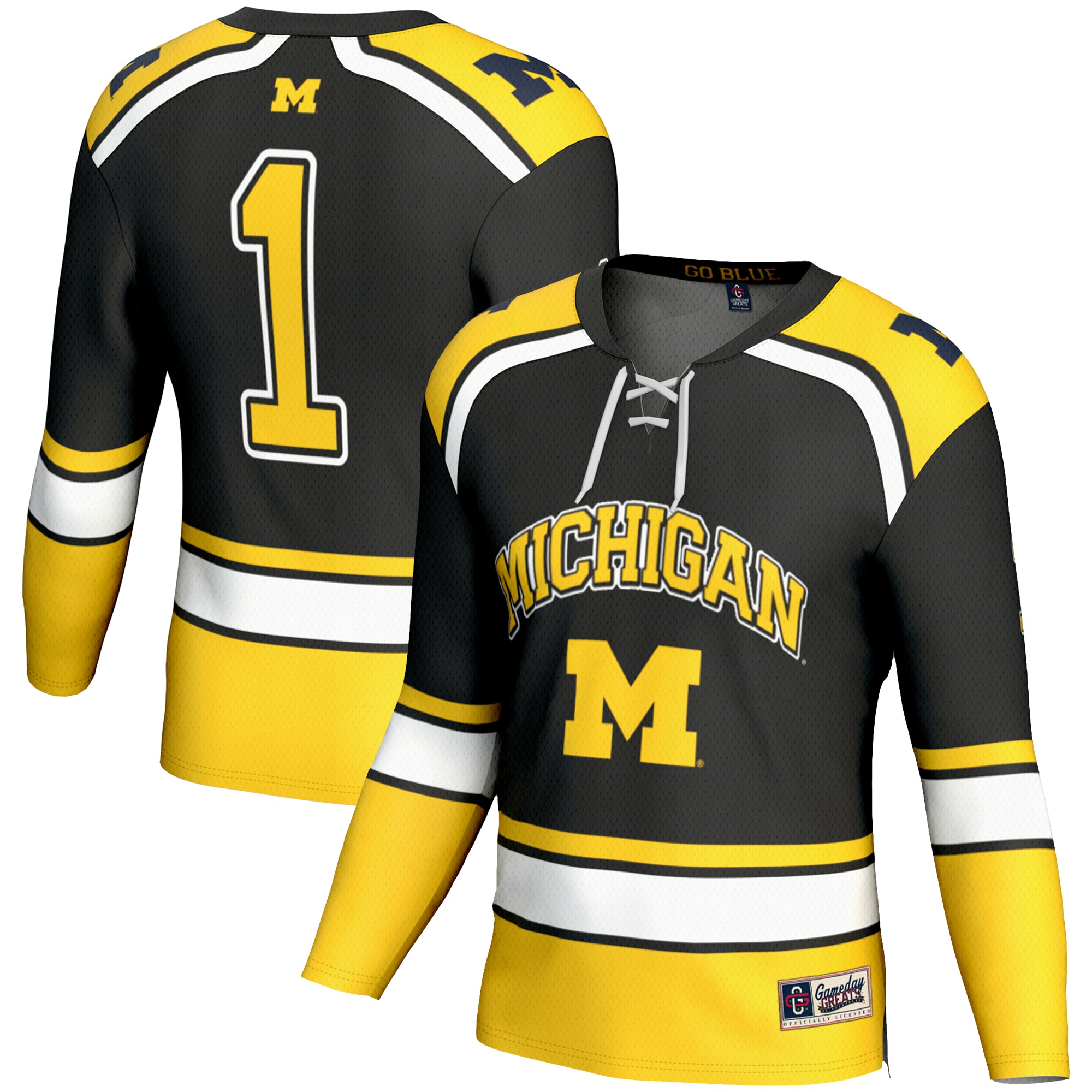 [NJP] Women's Michigan Wolverines GameDay Greats Hockey Jersey - Black