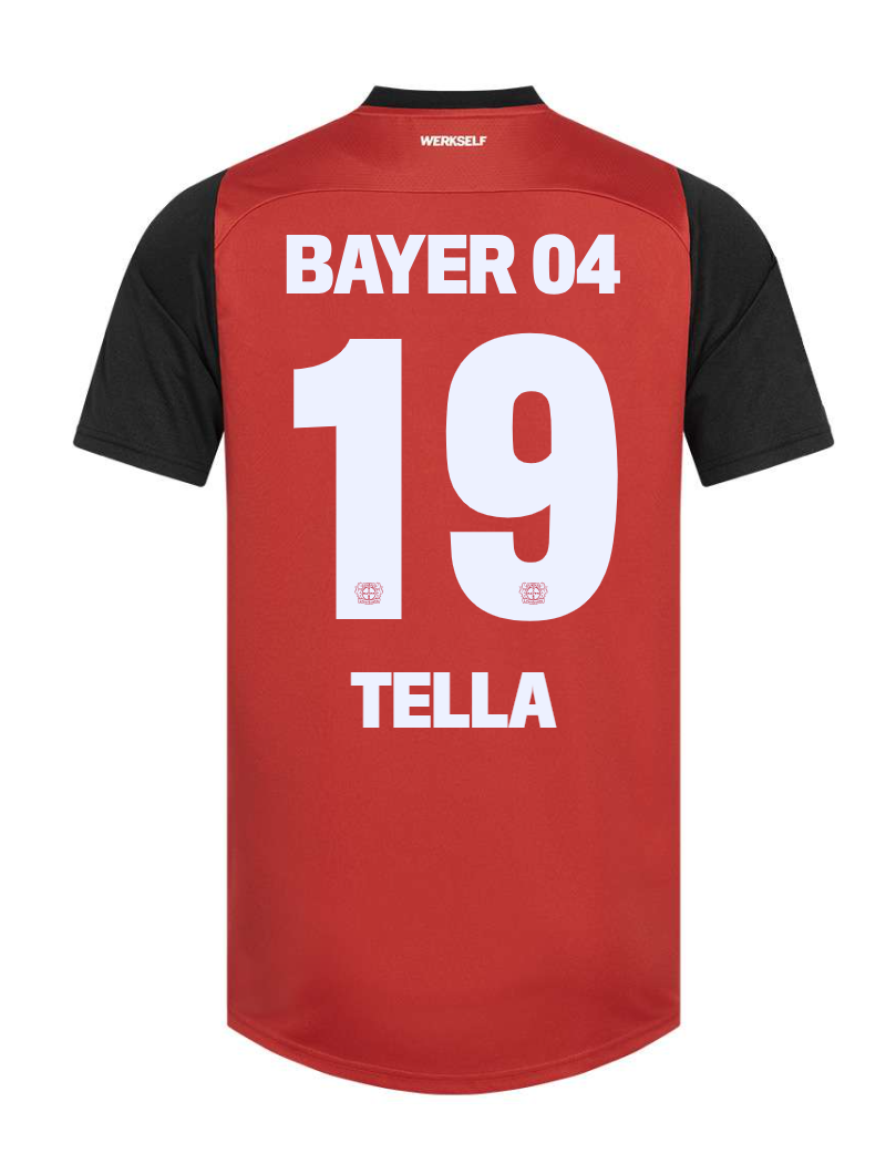 Bayer 04 Leverkusen TELLA 19 Home Jersey for the 24-25 Season