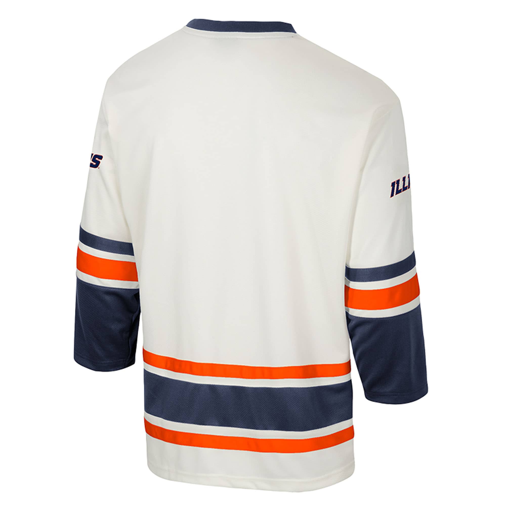 [NJP] Illinois Fighting Illini Colosseum Puck Proud Fashion Hockey Jersey - Cream