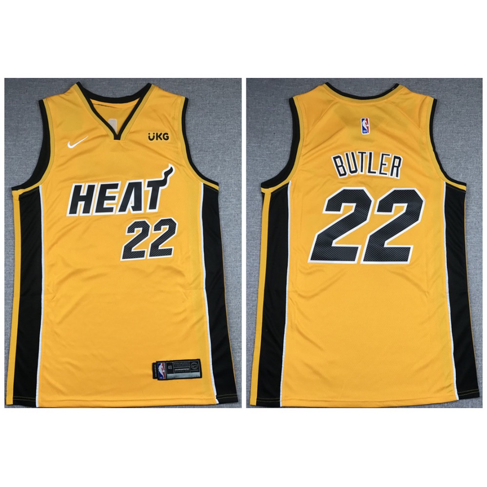 Men's Miami Heat #22 Jimmy Butler Gold Stitched NBA Jersey