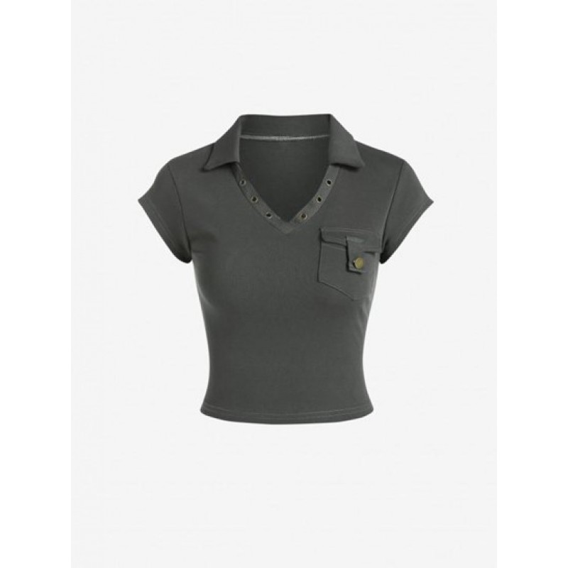 Cargo Pocket Collared Slim Tee YV5202