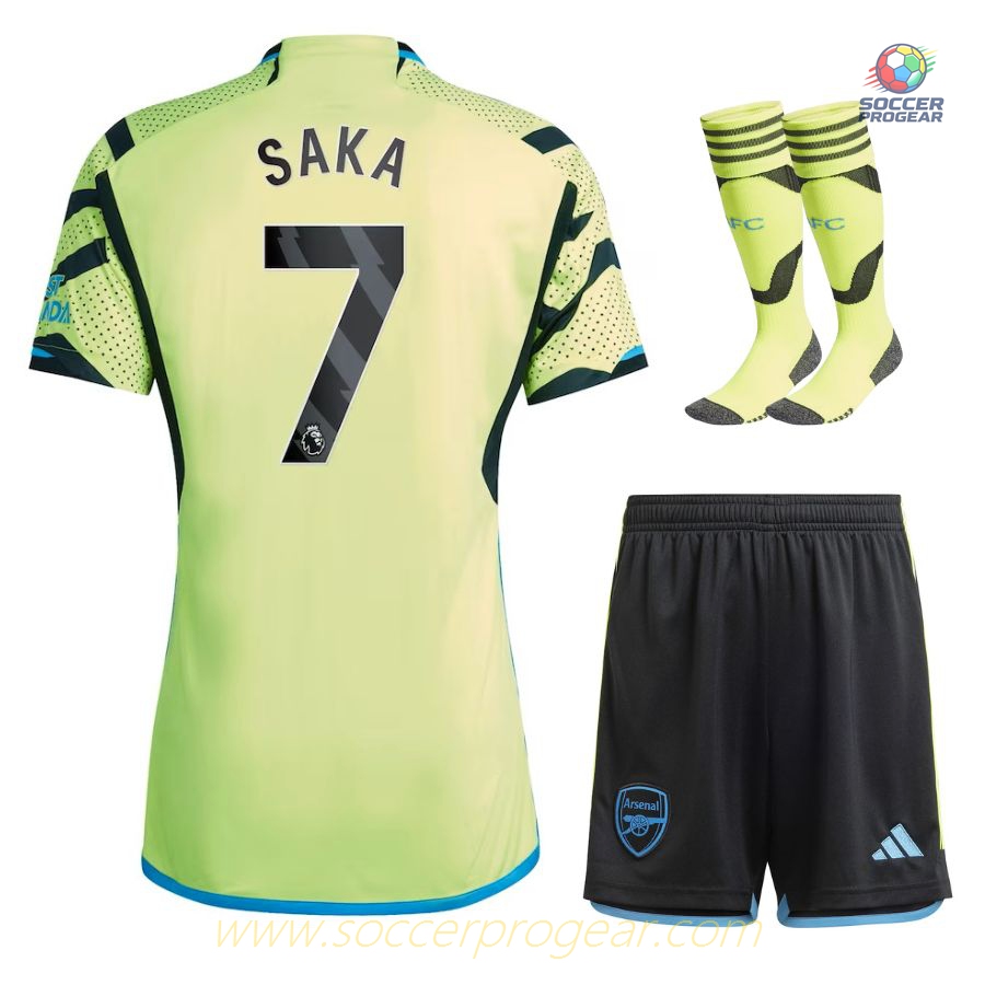 Arsenal 2023 2024 Saka Away Children Kit Shirt