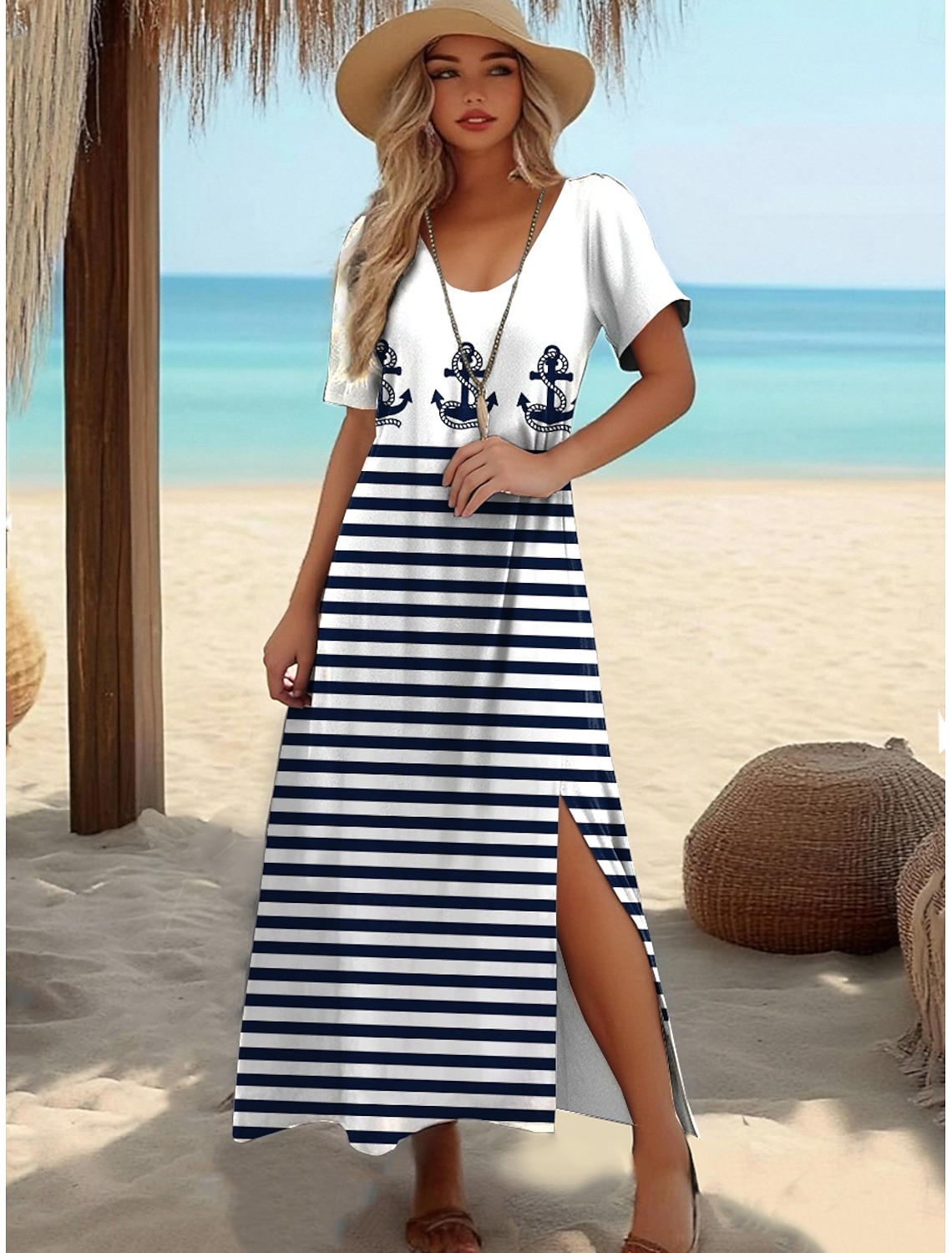 Women's Mini Dress Petite Dress Petite Dress Sundress A Line Dress Tank Dress Casual Vacation Daily Beach Loose Fit Heart Rose Flag Sleeveless Crew Neck White Red Royal Blue Blue Summer
