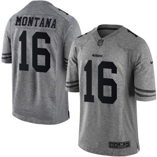 NFL SF 49ers #16 Joe Montana Gray Limited Jersey - High Quality