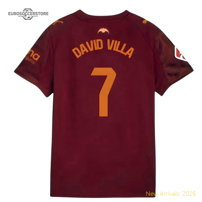 Genuine Match-Day 2025-2026 Valencia Away Shirt (David Villa 7)